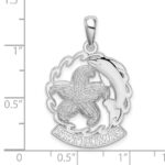 De-Ani Sterling Silver Rhodium-Plated St. Thomas Starfish and Dolphin Pendant - Image 3