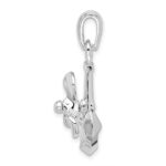 De-Ani Sterling Silver Rhodium-Plated Moveable 3D Anchor with Propeller Pendant - Image 2