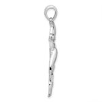 De-Ani Sterling Silver Rhodium-Plated Polished Duck Flying Over Cattails Pendant - Image 2