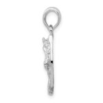 De-Ani Sterling Silver Rhodium-Plated Polished Horse Head in Horseshoe Pendant - Image 2