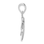 De-Ani Sterling Silver Rhodium-Plated Polished Gecko Pendant - Image 2