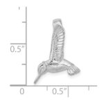 De-Ani Sterling Silver Rhodium-Plated Polished 3D Hummingbird Slide - Image 3
