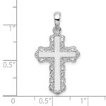 De-Ani Sterling Silver Polished Lace-edge Cross Pendant - Image 3