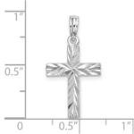 De-Ani Sterling Silver Rhodium-plated All-Over Diamond-Cut Latin Cross Pendant - Image 3