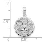 De-Ani Sterling Silver Rhodium-Plated Scalloped Holy Communion Pendant - Image 3