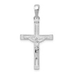 De-Ani Sterling Silver Rhodium-Plated Polished Latin Crucifix Pendant