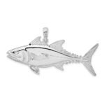 De-Ani Sterling Silver Rhodium-Plated Polished Skipjack Tuna Fish Pendant - Image 4