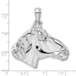 De-Ani Sterling Silver Rhodium-Plated Polished Large Horse Head Pendant - Image 3