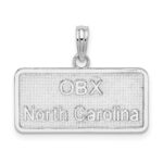 De-Ani Sterling Silver Rhodium-Plated OBX North Carolina License Plate Pendant