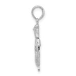 De-Ani Sterling Silver Rhodium-Plated Polished Penguin Pendant - Image 2