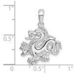 De-Ani Sterling Silver Rhodium-Plated Polished Small Dragon Pendant - Image 3