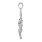 De-Ani Sterling Silver Rhodium-Plated Polished Maine Lobster Pendant - Image 2
