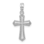 De-Ani Sterling Silver Rhodium-plated Polished Beaded Passion Cross Pendant