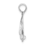 De-Ani Sterling Silver Rhodium-Plated Polished 3D Sailboat Pendant - Image 2
