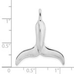 De-Ani Sterling Silver Rhodium-Plated Polished 3D Whale Tail Pendant - Image 3