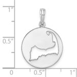 De-Ani Sterling Silver Rhodium-plated Polished Cape Cod Cut-Out Pendant - Image 3