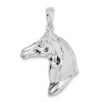 De-Ani Sterling Silver Rhodium-Plated Polished 3D Horse Head Pendant - Image 4
