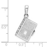 De-Ani Sterling Silver Rhodium-Plated Moveable 3D Lord's Prayer Bible Pendant - Image 5