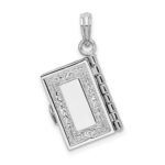 De-Ani Sterling Silver Rhodium-Plated Moveable 3D Spanish Santa Biblia Pendant - Image 4