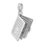 De-Ani Sterling Silver Rhodium-Plated Moveable 3D Spanish Santa Biblia Pendant - Image 3