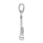 De-Ani Sterling Silver Rhodium-Plated Polished 3D Large Navy Anchor Pendant - Image 2