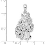 De-Ani Sterling Silver Rhodium-Plated Polished Horse Head Pendant - Image 3