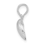 De-Ani Sterling Silver Rhodium-Plated Polished Clam Shell Pendant - Image 2