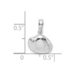 De-Ani Sterling Silver Rhodium-Plated Polished Clam Shell Pendant - Image 3