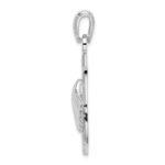 De-Ani Sterling Silver Rhodium-Plated Polished Anchor with Scallop Shell Pendant - Image 2