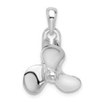 De-Ani Sterling Silver Rhodium-Plated Polished Moveable 3D Propeller Pendant