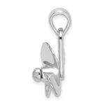 De-Ani Sterling Silver Rhodium-Plated Polished Moveable 3D Propeller Pendant - Image 2