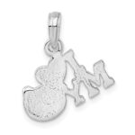 De-Ani Sterling Silver Rhodium-Plated Polished I Heart My Cat Pendant - Image 4