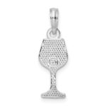 De-Ani Sterling Silver Rhodium-Plated Polished Wine Glass Pendant - Image 4
