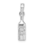 De-Ani Sterling Silver Rhodium-Plated Polished Wine Bottle Pendant