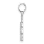 De-Ani Sterling Silver Rhodium-Plated Polished Wine Bottle Pendant - Image 2