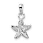 De-Ani Sterling Silver Rhodium-Plated Polished Starfish Pendant - Image 4