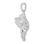 De-Ani Sterling Silver Rhodium-Plated Polished Conch Shell Pendant - Image 2