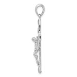 De-Ani Sterling Silver Rhodium-Plated Polished Textured Latin Crucifix Pendant - Image 2