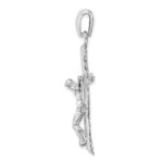 De-Ani Sterling Silver Rhodium-Plated Textured Crucifix Pendant - Image 2