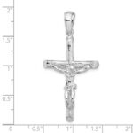 De-Ani Sterling Silver Rhodium-Plated Textured Crucifix Pendant - Image 3