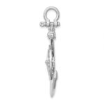 De-Ani Sterling Silver Rhodium-Plated Polished 3D Large Anchor with Compass Pendant - Image 2
