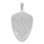 De-Ani Sterling Silver Rhodium-Plated Textured Cross Shield Joshua 1:9 Reverse Pendant - Image 3