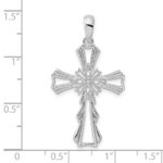 De-Ani Sterling Silver Rhodium-Plated Polished X-Center Cut-Out Cross Pendant - Image 3