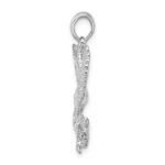 De-Ani Sterling Silver Rhodium-Plated Polished Textured Landing Eagle Pendant - Image 2