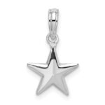 De-Ani Sterling Silver Rhodium-Plated Polished 3D Star Pendant - Image 4
