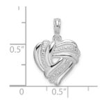 De-Ani Sterling Silver Rhodium-plated Polished Wrap Design Heart Pendant - Image 3