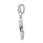 De-Ani Sterling Silver Rhodium-Plated Polished Walking Horse Pendant - Image 2