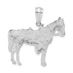 De-Ani Sterling Silver Rhodium-Plated Polished Horse with Saddle Pendant - Image 4