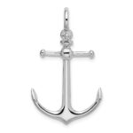 De-Ani Sterling Silver Rhodium-Plated Polished 3D Anchor Pendant