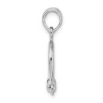 De-Ani Sterling Silver Rhodium-Plated Polished 3D Small Shackle Link Pendant - Image 2